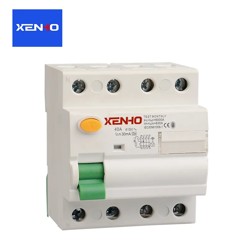 Disjuntor de corrente residual AC tipo 4P RCCB